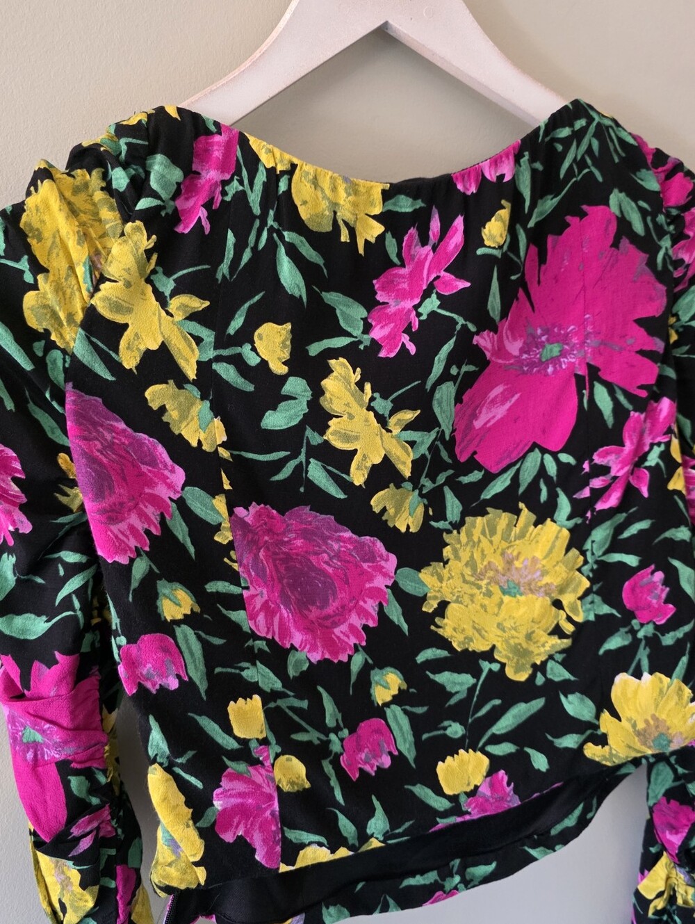 NWOT Zara M Romantic Coquette Girl Feminine Floral Ruched Sweetheart Crop Top - Picture 13 of 15